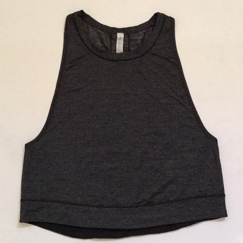 Lululemon Pace Perfect Heathered Black Tank Top